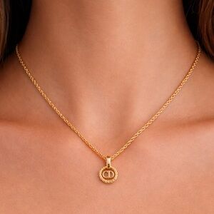 Christian Dior Logo Pendant Necklace